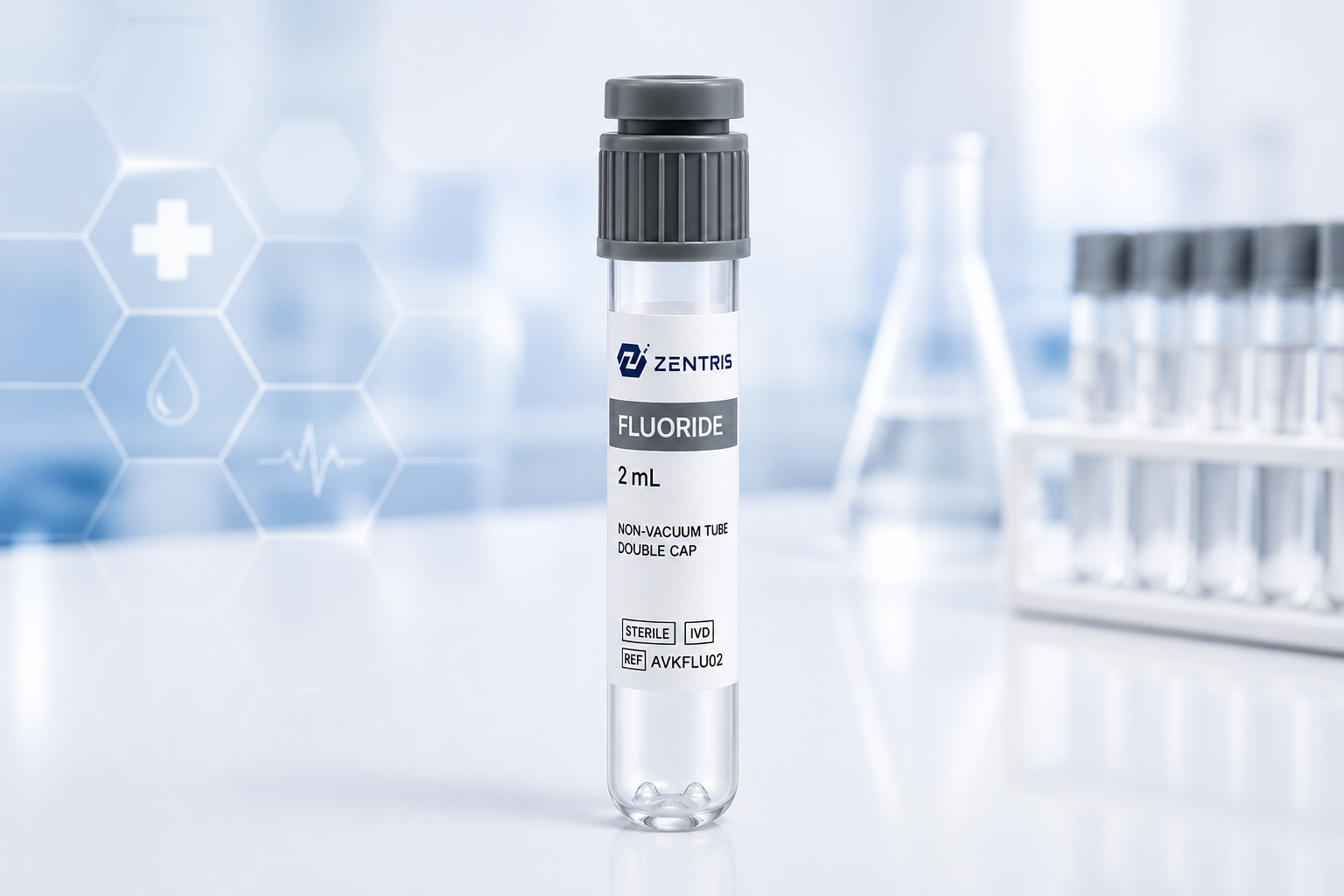(non vacuum tube) fluoride 2ml – double cap (non vacuum tube) fluoride 2ml – double cap